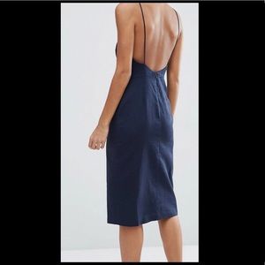 ASOS Navy Scoop Back Midi Sundress